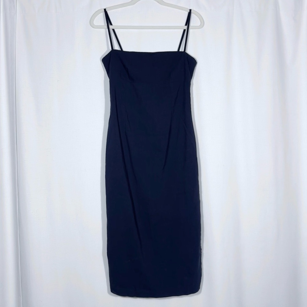 90s Vintage SKY David Park Black Midi Dress